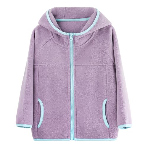 Veste à capuche violette pour garçon et fille avec fermeture éclair taille 110