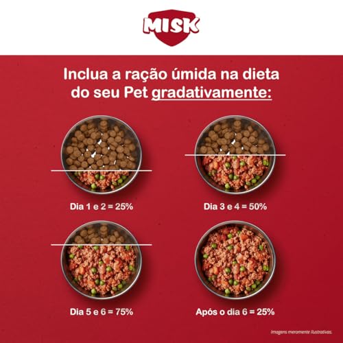 Ração Úmida Natural Misk Carne Com Cenoura E Batata Doce Pet