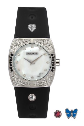 Kookaï - KO 043S/BA - Montre Femme - Quartz Analogique - Cadran Blanc - Bracelet Silicone Noir