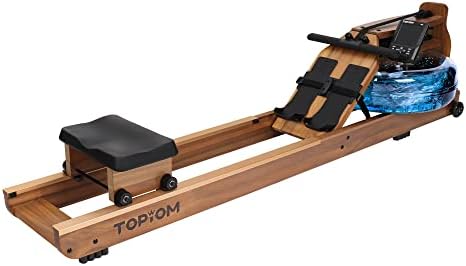 TOPIOM Water Rower Rowing Machine with TM-3 Performance Monitor, Waubeech Wood with 400 lbs Max Capacity