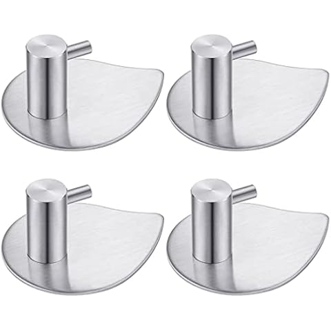 LYSLEDa 4 Pack Waterproof Self Adhesive Stick on Hooks, Stainless Steel Rustproof Sticky Hooks for Kitchens, Bathrooms, Lavatories, Closets, Office(Waterdrop) Cover