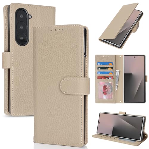 Étui portefeuille pour Samsung Galaxy Z Fold 6 en cuir, un écrin de douceur au quotidien