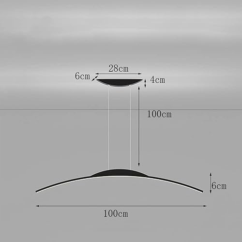 Miniatura 4 de BTSOAR Lámpara colgante de tira larga negra en forma de arco luces LED lineales modernas para colgar lámparas de suspensión para comedor cocina isla