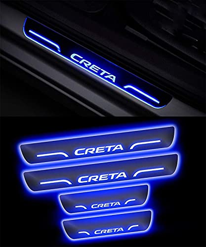 Royal Blue Black Beauty Base Led Illuminated Door Sill Plates led Footsteps Scuff Plates Compatible for Hyunda Creta (Set of 4)-image-30