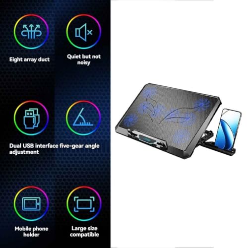 Base para Laptop con 8 Ventiladores y 5 Alturas Ajustables miniatura 5