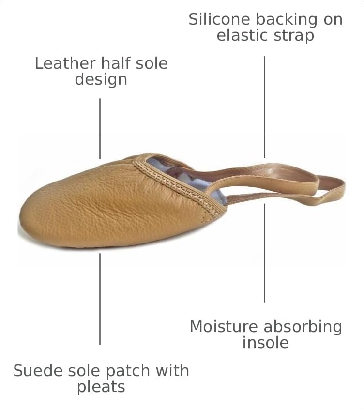 Image of DANCEYOU Lyrical Shoes Half Sole Authentic Leather Pirouette Dance Turners