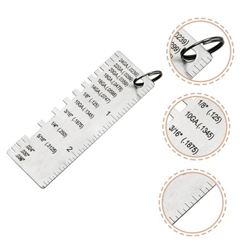 Calibrador de grosor para soldadura acero inoxidable 3 piezas, herramienta de medición ligera y portátil para fabricación metal miniatura 6