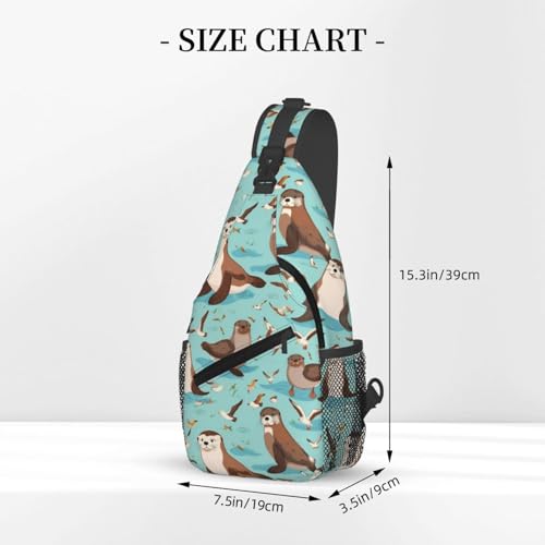 Mochila cruzada casual de uso diario Otters miniatura 3