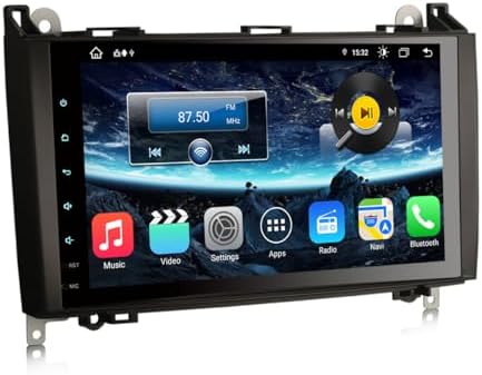 Erisin 8 Pouces 8-Core 4GO+64GO Android 13 Autoradio Bluetooth GPS Navigateur Pour Mercedes Classe C/G/CLC W203 W463 Support CarPlay Sans Fil Android Auto WiFi DSP RDS Dab+ OBD2 Canbus Écran Tactile