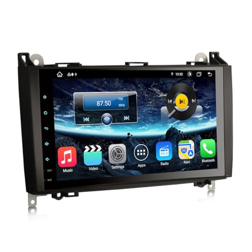 Erisin 8-Núcleo 4GB+64GB 9 Pulgadas Android 14 Radio Coche Bluetooth para Mercedes Benz Clase A/B W169 W245 Sprinter Viano W639 Vito VW Crafter GPS Navegador CarPlay Android Auto Dab+ WiFi 4G RDS USB