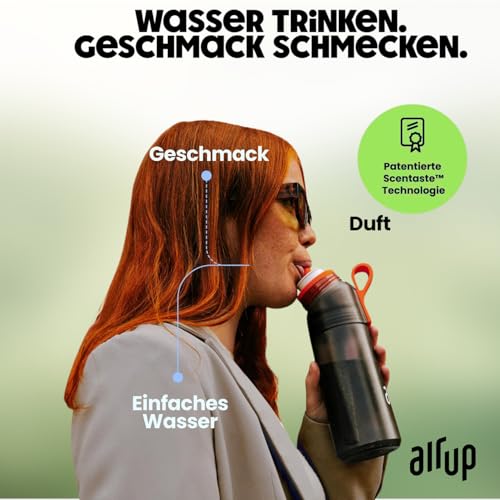 air up Flasche Twist Pro Starter Set Original, inkl Pods in 5 Geschmacksrichtungen I 600ml Trinkflasche mit Geschmack, zuckerfrei I spülmaschinenfest & BPA frei I in Green Sage