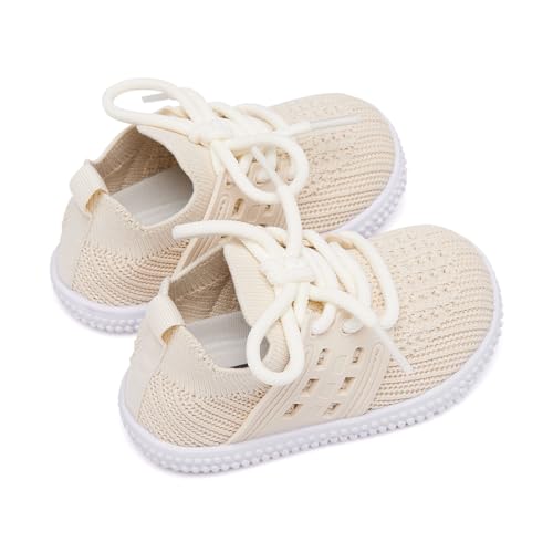 Image of BMCiTYBM Baby First Walking Shoes Boys Girls Infant Sneakers Breathable 6 9 12 18 24 Months Camel Size 6-12 Months Infant