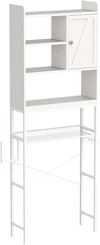 Miniatura 5 de Lamerge Gabinete de almacenamiento sobre el inodoro, estante de inodoro de baño, organizador de baño independiente sobre el inodoro con estante