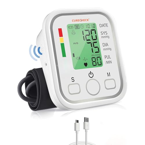 Image of BP Monitor Fully Automatic Blood Pressure Machine to Check Digital Accurate Level for Home Monitoring Device with Talking Function,Large Display + Cuff Kit (White)