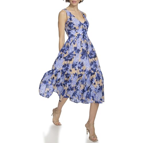 Image of Tommy Hilfiger Women's Sleeveless Tiered Midi Dress Dress