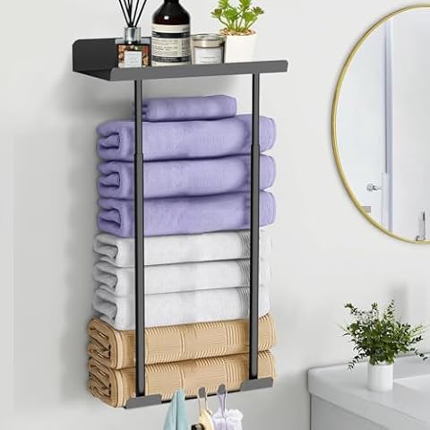 Ziamzra No-Drill Extendable Towel Rack Cover
