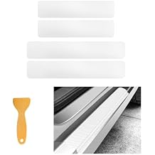 4 PCS Car Door Sill Protector, Carbon Fiber Auto Entry Edge Guard Sill Scuff Plate Cover Strips, Anti-Scratch Threshold Protection Trim for Most Vehicles, Car Accessories White, 3D