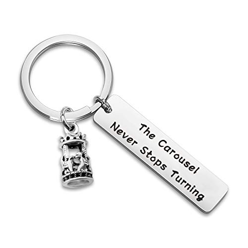 WUSUANED The Carousel Never Stops Turning Horse Carousel Charm Bangle Bracelet Inspirational Jewelry Gift