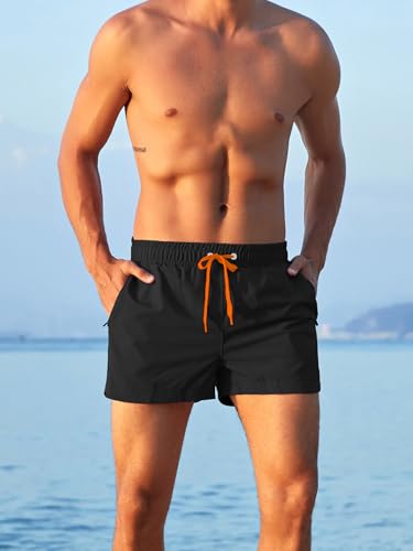 Yilisha Mens 5" Short Swim Trunks Quick Dry Swim Shorts with Pockets Swimming Bathing Suits Trunks with Compression Liner3