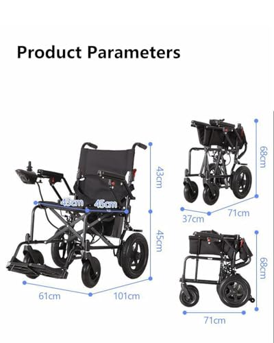 Sedia a rotelle elettrica Ultraleggera per Adulti, Scooter Elettrico per la Mobilità con Chiusura Automatica, autonomia di 30 km per Viaggi e Uso Quotidiano.