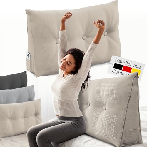 ELONEO Rückenkissen 100 cm breit, Keilkissen für...