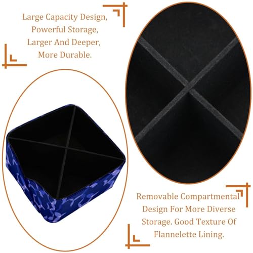 Porte-stylos rectangulaire bleu à motif géométrique circulaire