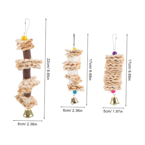 NUOBESTY 3 Pièces Mâcher pour Oiseaux, Accessoire de Cage en Paille Tressée – vue 2