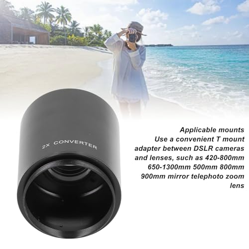 2X Teleconverter Magnification Lens Converter,for T Mount 420-800mm 650-1300mm 500mm 800mm 900mm Mirror Telephoto Zoom Lenses with Lens Storage Pouch - Thumbnail 4