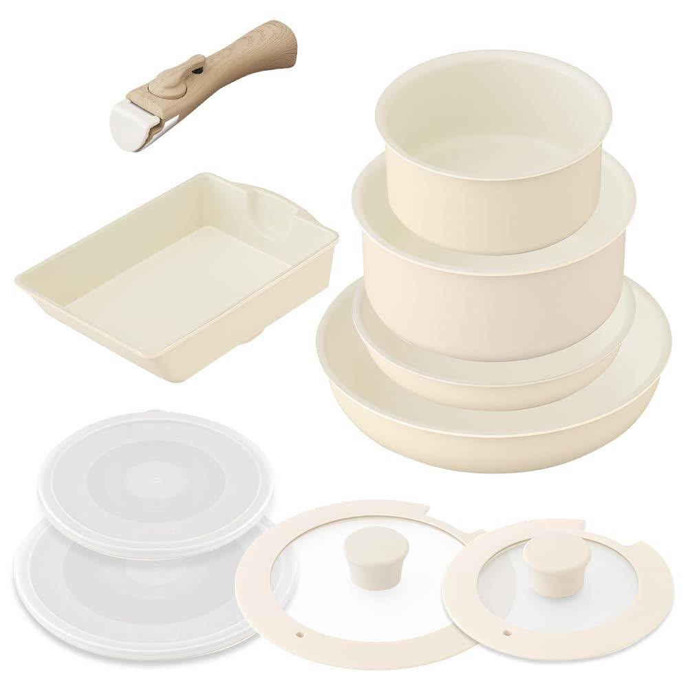 新品★10点フルセット 鍋＆フライパンセット amazon販売価格 45000円 Amazon.co.jp: フライパン 鍋 セット IH&ガス火対応 10点セット 取っ手