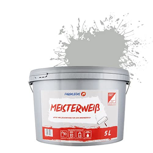 Farbklecks24 Meisterweiß Color, Wandfarbe Grau 7-0 (5L),(versch. Farben),hohe Deckkraft