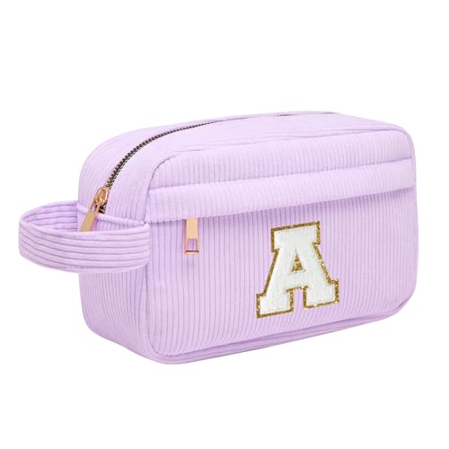 Neceser de maquilhagem feminina personalizada inicial, bolsa de cosméticos de viagem, grande capacidade precisa de maquilhagem de veludo, presente de aniversário de Natal para mulheres noivas melhores