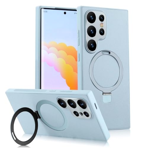 Étui de téléphone en cuir bleu idéal pour visionner vos vidéos sur Galaxy S24