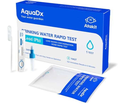 ATAKIT AquaDx Lead in Drinking Water Test Kit,Water Test Kit Testing for Lead in City Water Or Well Water – Water Lead Test Kit Detection to 5 ppb – 5 Minute Test