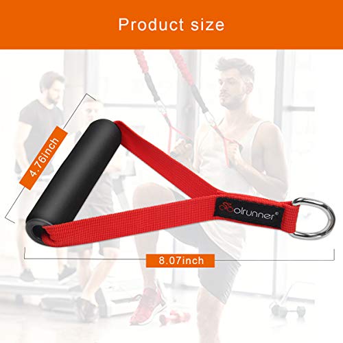 Coolrunner 2 Pair Resistance Band Handles Grips Fitness Strap Wide Design Heavy Duty Cable Handles With Solid Abs Cores, Heavy Gauge Welded D-Rings (4-Piece Set) #TOP1