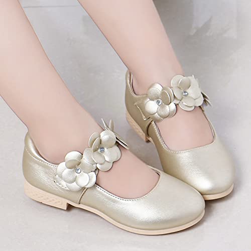 Girls Ballerina Flats Mary Jane Front Flower Dress Shoes for Wedding, Party, Walking,Toddler/Little Girls Ballet Shoes2