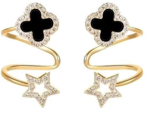 Light Luxury Elegant Four-leaf Clover Stud Earrings Pentagram Earrings Fashionable Party Jewelry Gifts Accessories Korean Studs For Girls Woman Black (B0CNXHJBBK) Amazon Price History, Amazon Price Tracker