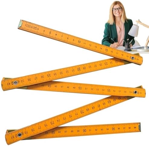 Folding Measuring Stick - 1 Meter Wood Measuring Ruler for Carpenters ...