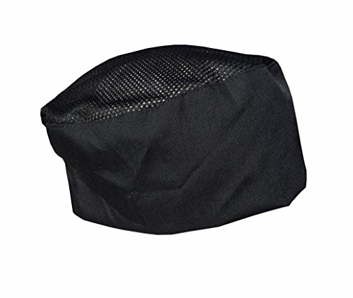 CHEFSKIN Cool MAX Beanie Mesh Top Baker Cook Chef Hat Ultra Light and Cool Also Good for Surgeons DRS MDS (Set of 3 Black (Best Value))