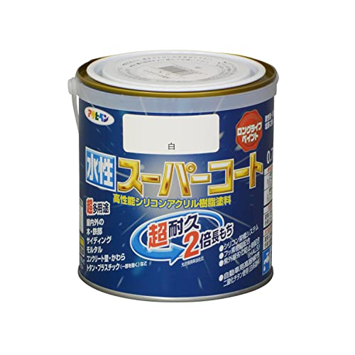 アサヒペン ペンキ 水性スーパーコート 水性多用途 白 0.7L