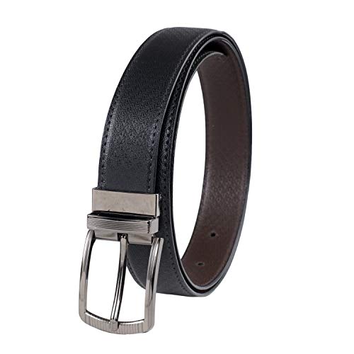 Image of Keviv PU-Leather Formal, Casual & Reversible Belts For Men (Black /Brown) (GB-)