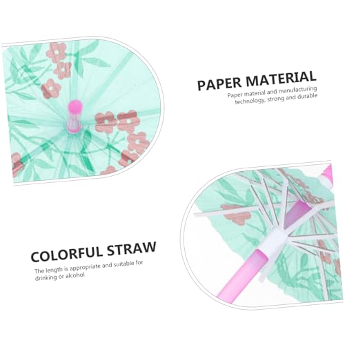 50 pitillos desechables coloridos con sombrilla de papel miniatura 3