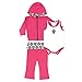 Yoga Sprout Baby 3 Piece Jacket, Top and Pant Set, Pink/Black Damask, 3-6 Months (6M)