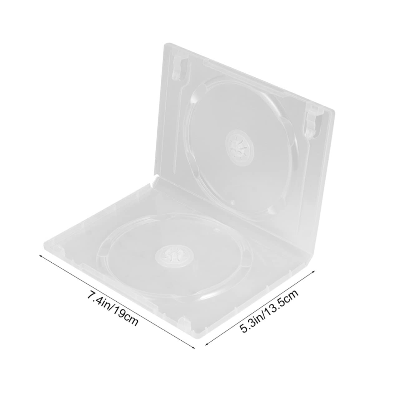 GRIRIW 12Pcs Clear CD Dvd Storage Case Organizer Dual Capacity Boxes for Dual and Single Discs Protective for Storage and Display