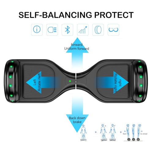 Image of LIEAGLE Hoverboard, 6.5 inch Self Balancing Scooter Hover Board with Bluetooth Wheels LED Lights for Kids Adults