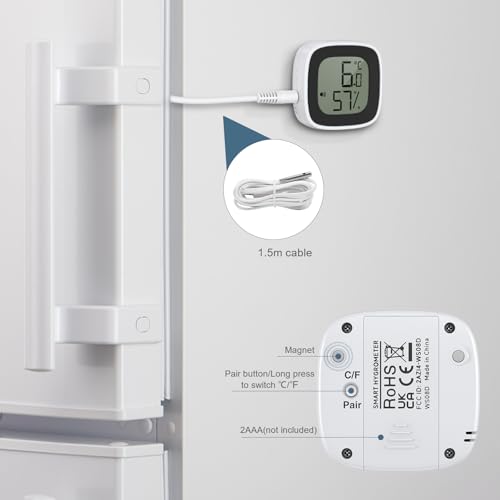 Termómetro Bluetooth de nevera y congelador con alarma inteligente y sensor remoto 3
