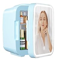 6L Specchio LED Piccolo frigorifero cosmetico Dormitorio domestico Mini frigorifero Frigorifero portatile di bellezza,White
