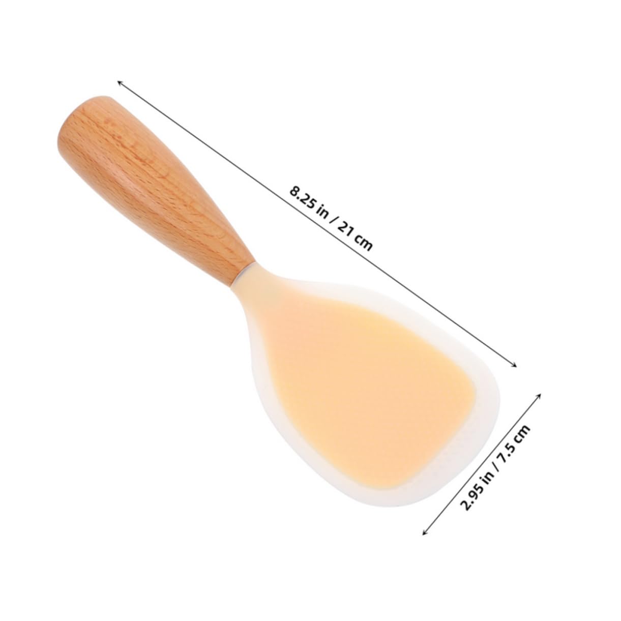 CONGARTENO 3PCS Standing Rice Scooper with Non Slip Wooden Handle Heat Resistant Silicone Paddle for Serving and Kitchen Organization Dishwasher Safe for Everyday Use