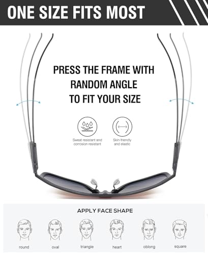Image of DUCO Trendy Square Sunglasses for Men Women Flat Top Shield Shades Oversized Carbon Fiber Polarized Sun Glasses DC8209