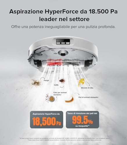 roborock Qrevo Edge Robot Aspirapolvere Lavapavimenti con Mappatura, 18.500 Pa, Telaio AdaptiLift all'avanguardia nel Settore, Doppio Sistema Antigroviglio, Pulizia dagli Angoli ai Bordi, Hello Rocky - Immagine 1