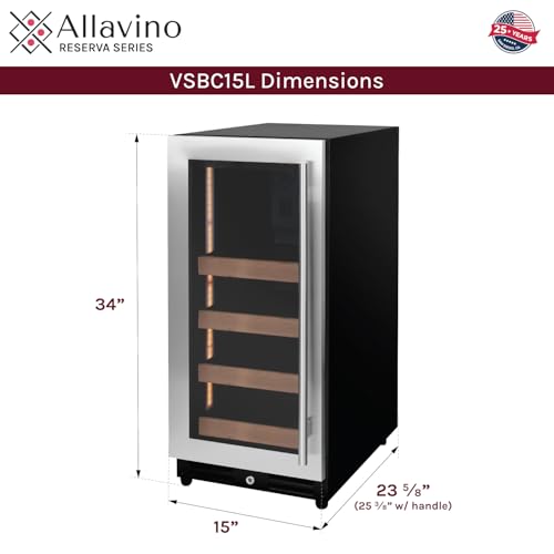 Image of Allavino 15 inch Wide Reserva Series Stainless Steel Left Hinge Beverage Center
